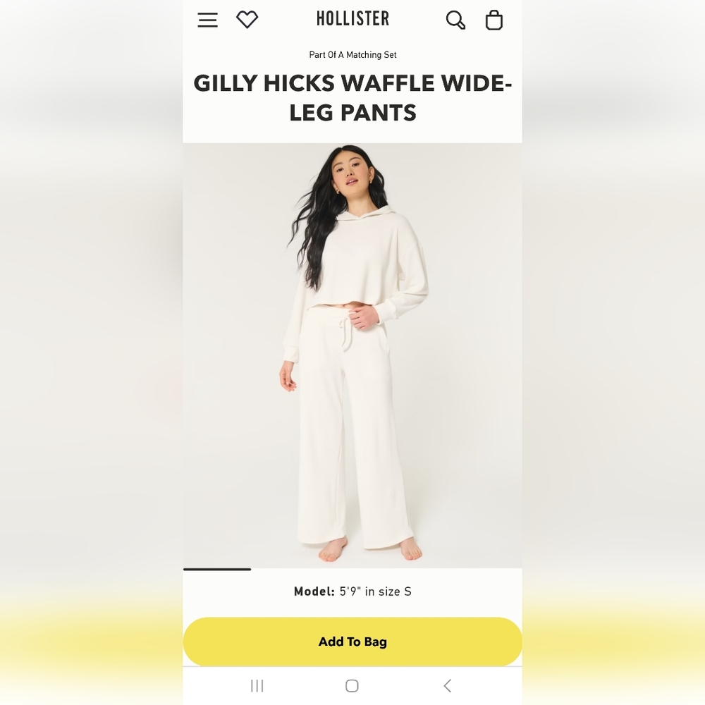 NWT Gilly Hicks Waffle wide leg pant